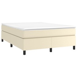 Cadre de lit sans matelas crème 140x190 cm similicuir 