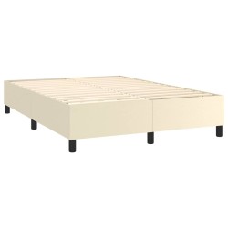 Cadre de lit sans matelas crème 140x190 cm similicuir 