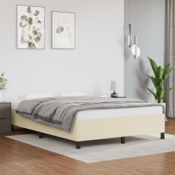 Cadre de lit sans matelas crème 140x190 cm similicuir 