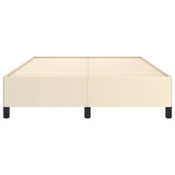 Cadre de lit sans matelas crème 140x190 cm similicuir 