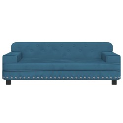 Lit pour chien bleu 90x53x30 cm velours 