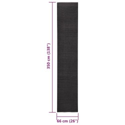 Tapis Sisal naturel 66x350 cm Noir 