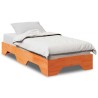 Cadre de lit sans matelas empilable cire marron 90x190 cm 