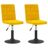 Chaises pivotantes à manger lot de 2 jaune moutarde velours 