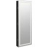 Armoire à bijoux avec miroir et éclairage LED mural noir 