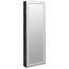 Armoire à bijoux avec miroir et éclairage LED mural noir 