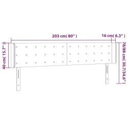 Tête de lit à LED Noir 203x16x78/88 cm Tissu 