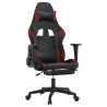Chaise de jeu de massage repose-pied Noir&Bordeaux Similicuir 