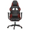 Chaise de jeu de massage repose-pied Noir&Bordeaux Similicuir 