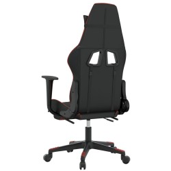 Chaise de jeu de massage repose-pied Noir&Bordeaux Similicuir 