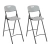Chaises de bar pliables lot de 2 PEHD et acier Blanc 