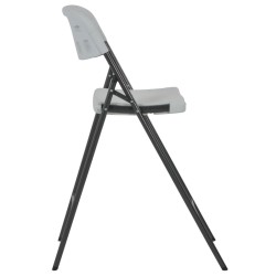 Chaises de bar pliables lot de 2 PEHD et acier Blanc 