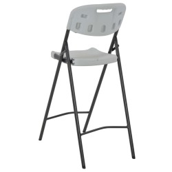Chaises de bar pliables lot de 2 PEHD et acier Blanc 