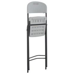 Chaises de bar pliables lot de 2 PEHD et acier Blanc 