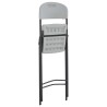 Chaises de bar pliables lot de 2 PEHD et acier Blanc 