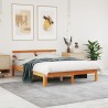 Cadre de lit sans matelas cire marron 135x190cm bois pin massif 