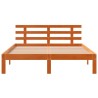 Cadre de lit sans matelas cire marron 135x190cm bois pin massif 