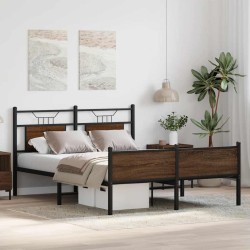 Cadre de lit sans matelas chêne marron 140x200 cm 