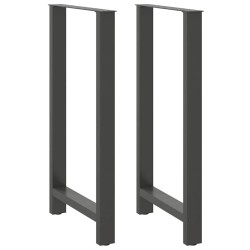 Pieds de table de bar Anthracite 2 pièces 60 x (110-111) cm Acier 
