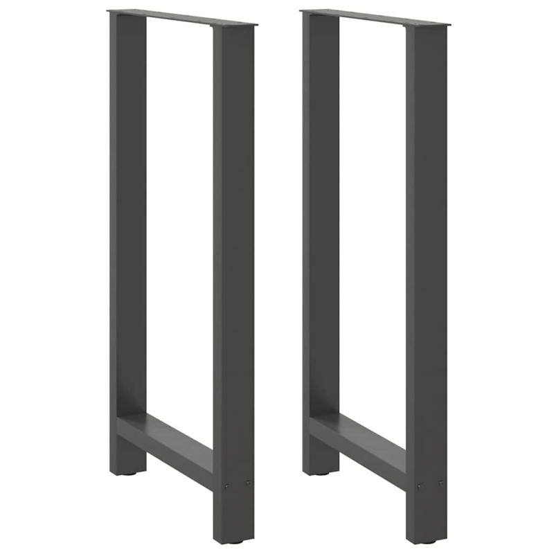 Pieds de table de bar Anthracite 2 pièces 60 x (110-111) cm Acier 
