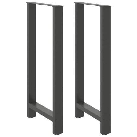 Pieds de table de bar Anthracite 2 pièces 60 x (110-111) cm Acier 