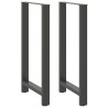 Pieds de table de bar Anthracite 2 pièces 60 x (110-111) cm Acier 