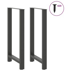 Pieds de table de bar Anthracite 2 pièces 60 x (110-111) cm Acier 