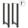Pieds de table de bar Anthracite 2 pièces 60 x (110-111) cm Acier 