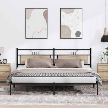 Cadre de lit sans matelas chêne sonoma 193x203 cm 