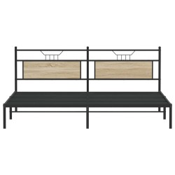 Cadre de lit sans matelas chêne sonoma 193x203 cm 