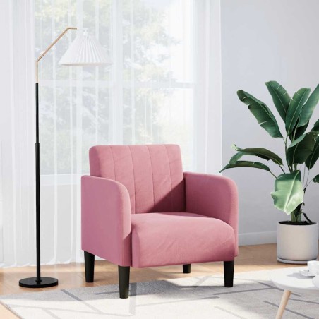 Fauteuil avec accoudoirs rose 54 cm velours 