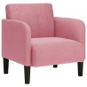 Fauteuil avec accoudoirs rose 54 cm velours 