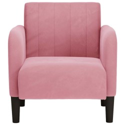 Fauteuil avec accoudoirs rose 54 cm velours 