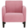 Fauteuil avec accoudoirs rose 54 cm velours 