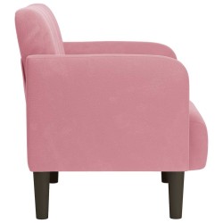Fauteuil avec accoudoirs rose 54 cm velours 