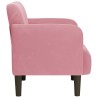 Fauteuil avec accoudoirs rose 54 cm velours 