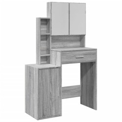 Coiffeuse avec armoire sonoma gris 80x35x132 cm 
