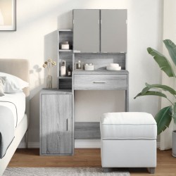 Coiffeuse avec armoire sonoma gris 80x35x132 cm 