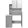 Coiffeuse avec armoire sonoma gris 80x35x132 cm 