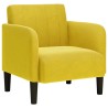 Fauteuil avec accoudoirs jaune 54 cm velours 