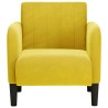 Fauteuil avec accoudoirs jaune 54 cm velours 