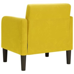 Fauteuil avec accoudoirs jaune 54 cm velours 