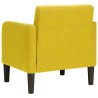 Fauteuil avec accoudoirs jaune 54 cm velours 