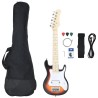 Guitare électrique pour enfants et sac marron et blanc 3/4 30" 