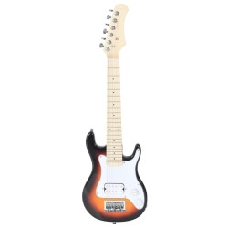 Guitare électrique pour enfants et sac marron et blanc 3/4 30" 