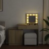Coiffeuse avec LED chêne sonoma 115x37x110,5 cm 