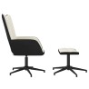 Chaise de relaxation avec tabouret Blanc crème Velours et PVC 