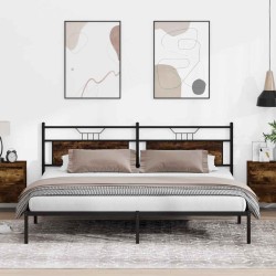 Cadre de lit sans matelas chêne fumé 193x203 cm bois ingénierie 