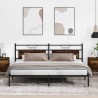 Cadre de lit sans matelas chêne fumé 193x203 cm bois ingénierie 