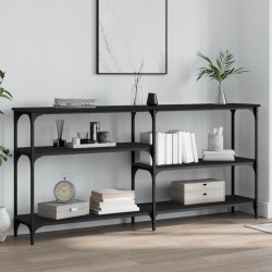 Table console noir 160x29x75 cm Bois d'ingénierie 
